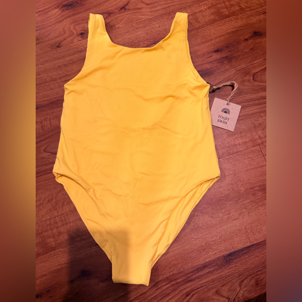 Toast Swim Yellow one piece size 6T